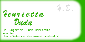 henrietta duda business card